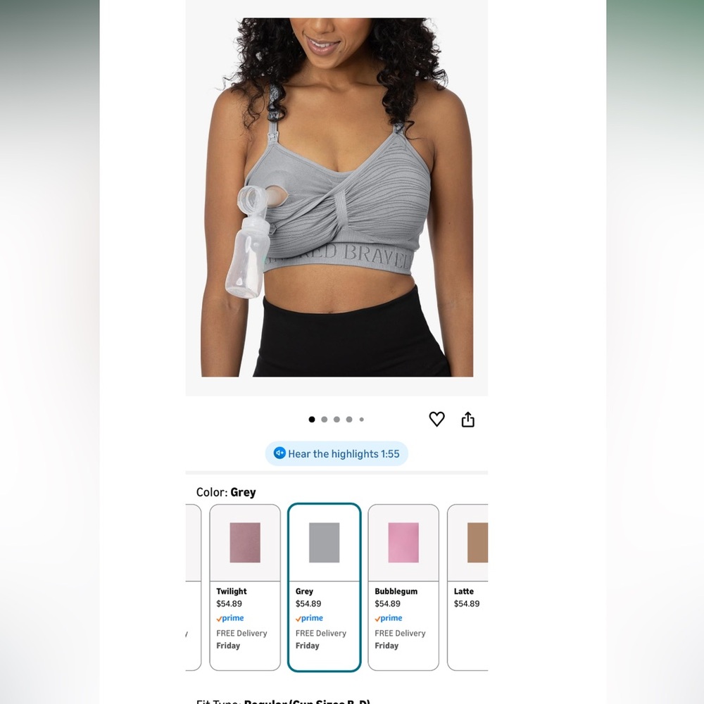 Gray Nursing Bra